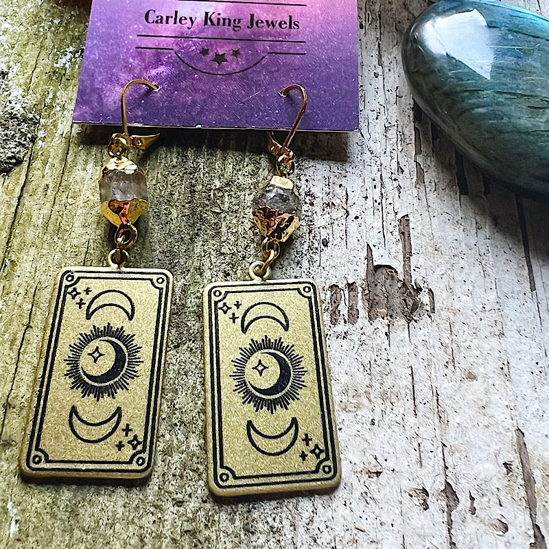 Eclipse Earrings with Herkimer Diamonds
