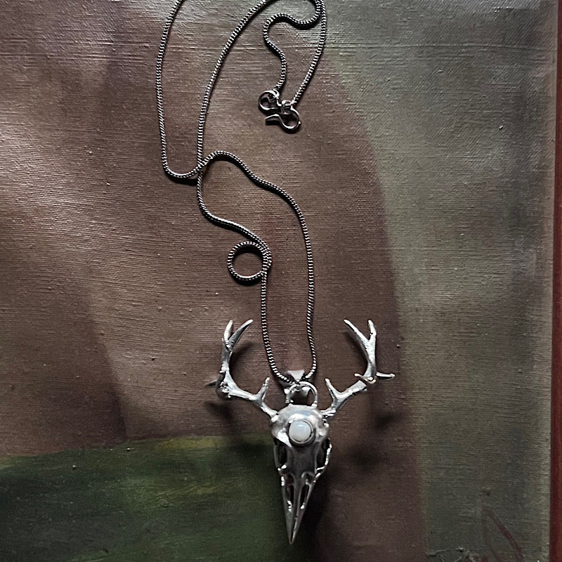 Crystal Cryptid Necklace with Moonstone