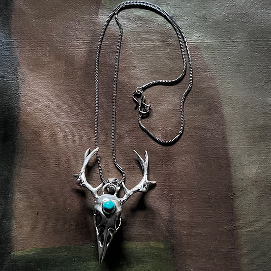 Silver Crystal Cryptid Necklace with Howlite