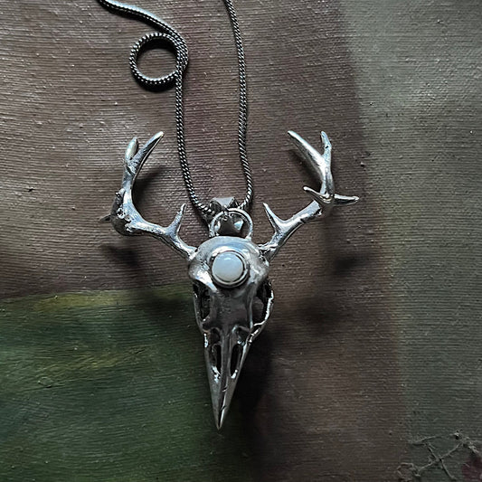 Crystal Cryptid Necklace with Moonstone