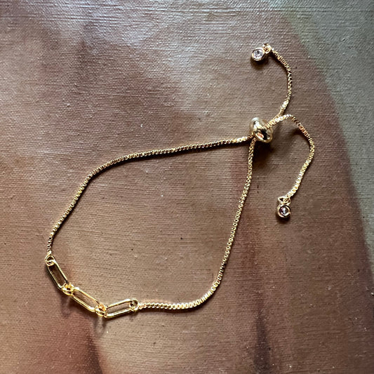 Gold Adjustable Connections Bracelet