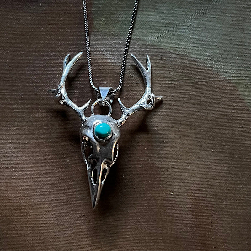 Silver Crystal Cryptid Necklace with Howlite