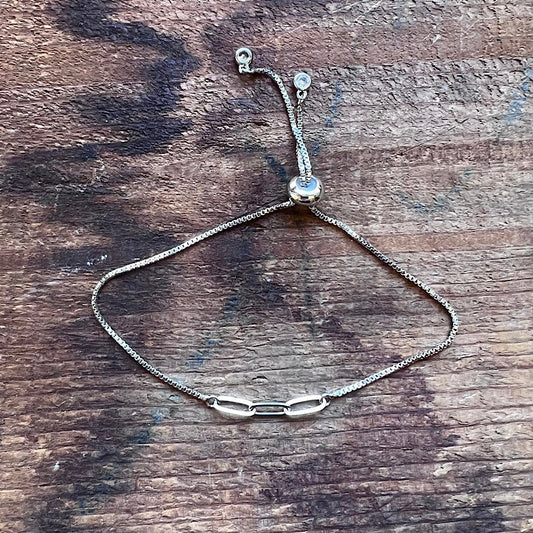 Silver Adjustable Connections Bracelet